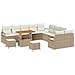 Set Sofà Giardino 13 Pezzi con Cuscini Beige Polirattan Acacia, Sofà Giardino 2 Posti con Spazio e Cuscini Beige Polirattan, Set Pranzo Giardino 3 Pezzi con Cuscini Beige Polirattan Acacia - Foto miniatura 1