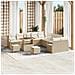 Set Sofà Giardino 13 Pezzi con Cuscini Beige Polirattan Acacia, Sofà Giardino 2 Posti con Spazio e Cuscini Beige Polirattan, Set Pranzo Giardino 3 Pezzi con Cuscini Beige Polirattan Acacia - Foto miniatura 2