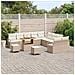 Set Sofà Giardino 13 Pezzi con Cuscini Beige Polirattan Acacia, Sofà Giardino 2 Posti con Spazio e Cuscini Beige Polirattan, Set Pranzo Giardino 3 Pezzi con Cuscini Beige Polirattan Acacia - Foto miniatura 3