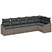Set di Divani da Giardino 6 Pezzi con Cuscini Grigio Polyrattan - Foto miniatura 1