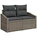 Set di Divani da Giardino 6 Pezzi con Cuscini Grigio Polyrattan - Foto miniatura 4