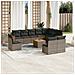 Set Divani da Giardino 11 pz con Cuscini in Polyrattan Grigio - Foto miniatura 2