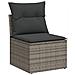Set Divani da Giardino 11 pz con Cuscini in Polyrattan Grigio - Foto miniatura 3