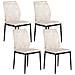 Set Di 4 Sedie Da Pranzo Rocheport Tessuto Beige Chiaro - Foto miniatura 2