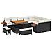 Set Divano da Giardino con cuscino 12 pcs Nero Poly Rattan - Foto miniatura 1