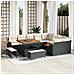 Set Divano da Giardino con cuscino 12 pcs Nero Poly Rattan - Foto miniatura 2
