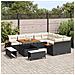 Set Divano da Giardino con cuscino 12 pcs Nero Poly Rattan - Foto miniatura 3