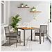 Set da Pranzo per Giardino 3 pcs Grigio Poly Rattan - Foto miniatura 2