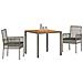 Set da Pranzo per Giardino 3 pcs Grigio Poly Rattan - Foto miniatura 3