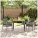 Set da Pranzo per Giardino 3 pcs Grigio Poly Rattan - Foto miniatura 4