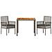 Set da Pranzo per Giardino 3 pcs Grigio Poly Rattan - Foto miniatura 7
