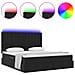 Letto con luci a strisce a LED Nero 200 x 200 cm Velluto - Foto miniatura 4