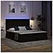 Letto con luci a strisce a LED Nero 200 x 200 cm Velluto - Foto miniatura 6