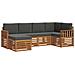 Set divani 6 pcs Naturale e Antracite Legno di Acacia Massello - Foto miniatura 1