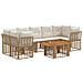 Set Divano da Giardino 8 pz Naturale e Bianco Crema polyrattan - Foto miniatura 1