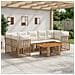 Set Divano da Giardino 8 pz Naturale e Bianco Crema polyrattan - Foto miniatura 10