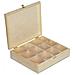 Scatola Porta Tè E Tisane In Legno | 12 Scomparti | 29 X 25 X 7,5 Cm | Tè Bustine | Coperchio | Serratura | Divisori Rimovibili | Perfetta Per Decoupage, Stoccaggio, Regalo, Decorare - Foto miniatura 1