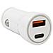 Caricatore Da Auto Universale Usb-c E Usb A 20w Bianco - Foto miniatura 2
