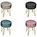 Pouf Salotto Camera Rotondo Design Moderno Modello Velvet In Tinta Unita Vari Colori Pouf Nero - Foto miniatura 2