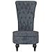 Sedia Schienale Alto Design Con Bottoni In Velluto Grigio Scuro - Foto miniatura 3
