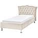 Letto Singolo Velluto Beige 90 X 200 Metz - Foto miniatura 5