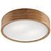 Lampada A Soffitto Eveline - Marrone - Legno, Vetro - 37x37x8 Cm - Foto miniatura 1