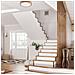Lampada A Soffitto Eveline - Marrone - Legno, Vetro - 37x37x8 Cm - Foto miniatura 2