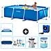 Piscina Fuori Terra - Rettangolo - 260x160x65 Cm - Blu - Include Accessori Coordinati A86 - Foto miniatura 1
