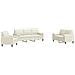 Set di Divani 3 pz con Cuscini e Rinforzi Crema in Velluto - Foto miniatura 1