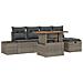 Set Sofà Giardino 6 Pezzi con Cuscini Grigio Rattan Polietilene - Foto miniatura 1