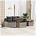 Set Sofà Giardino 6 Pezzi con Cuscini Grigio Rattan Polietilene - Foto miniatura 2