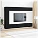 Set di mobili TV da 7 pezzi a muro in legno ingegnerizzato rovere nero - Foto miniatura 2
