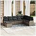 Set di Divani da Giardino  8 Pezzi con Cuscini Grigio Polyrattan, Divano da Giardino  2 Posti con Cuscini Grigio Polyrattan - Foto miniatura 2