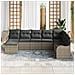 Set di Divani da Giardino  8 Pezzi con Cuscini Grigio Polyrattan, Divano da Giardino  2 Posti con Cuscini Grigio Polyrattan - Foto miniatura 3