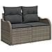 Set di Divani da Giardino  8 Pezzi con Cuscini Grigio Polyrattan, Divano da Giardino  2 Posti con Cuscini Grigio Polyrattan - Foto miniatura 4