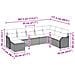 Set di Divani da Giardino  8 Pezzi con Cuscini Grigio Polyrattan, Divano da Giardino  2 Posti con Cuscini Grigio Polyrattan - Foto miniatura 9