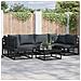 Set Divano da Giardino con cuscino 6 pcs Nero Alluminio - Foto miniatura 2