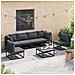 Set Divano da Giardino con cuscino 6 pcs Nero Alluminio - Foto miniatura 5