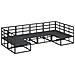 Set Divano da Giardino con cuscino 6 pcs Nero Alluminio - Foto miniatura 6
