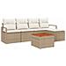 Set Divano da Giardino 6 pcs Beige e bianco - Foto miniatura 1