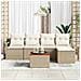 Set Divano da Giardino 6 pcs Beige e bianco - Foto miniatura 3