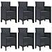 Set da Pranzo per Giardino 7 pcs Antracite Rattan Polt - Foto miniatura 4
