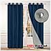 Tenda Oscurante Termica E Antivento Per Inverno Con Anelli Per Soggiorno (pannello Singolo) Navyblue S - Foto miniatura 2