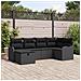 Set Divano da Giardino con cuscino 6 pcs Nero Poly Rattan - Foto miniatura 2