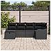 Set Divano da Giardino con cuscino 6 pcs Nero Poly Rattan - Foto miniatura 3