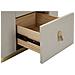 Comodino Beauty In Legno Crema Con Cassetti E Anta, Base Dorata - Foto miniatura 5