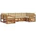Set divani 6 pcs Naturale e Beige Legno di Acacia Massello - Foto miniatura 1