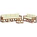 Set di divani da esterno con cuscino 8 pcs Naturale e Crema - Foto miniatura 3