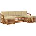 Set divani 6 pcs Naturale e Beige Legno di Acacia Massello - Foto miniatura 1