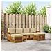 Set divani 6 pcs Naturale e Beige Legno di Acacia Massello - Foto miniatura 2